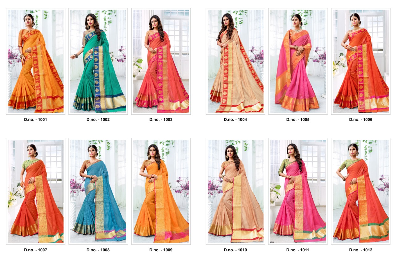 Rajyog By Adarsh Prints 1001 To 1012 Series Indian Traditional Wear Collection Beautiful Stylish Fancy Colorful Party Wear & Occasional Wear Kota Doriya Sarees At Wholesale Price