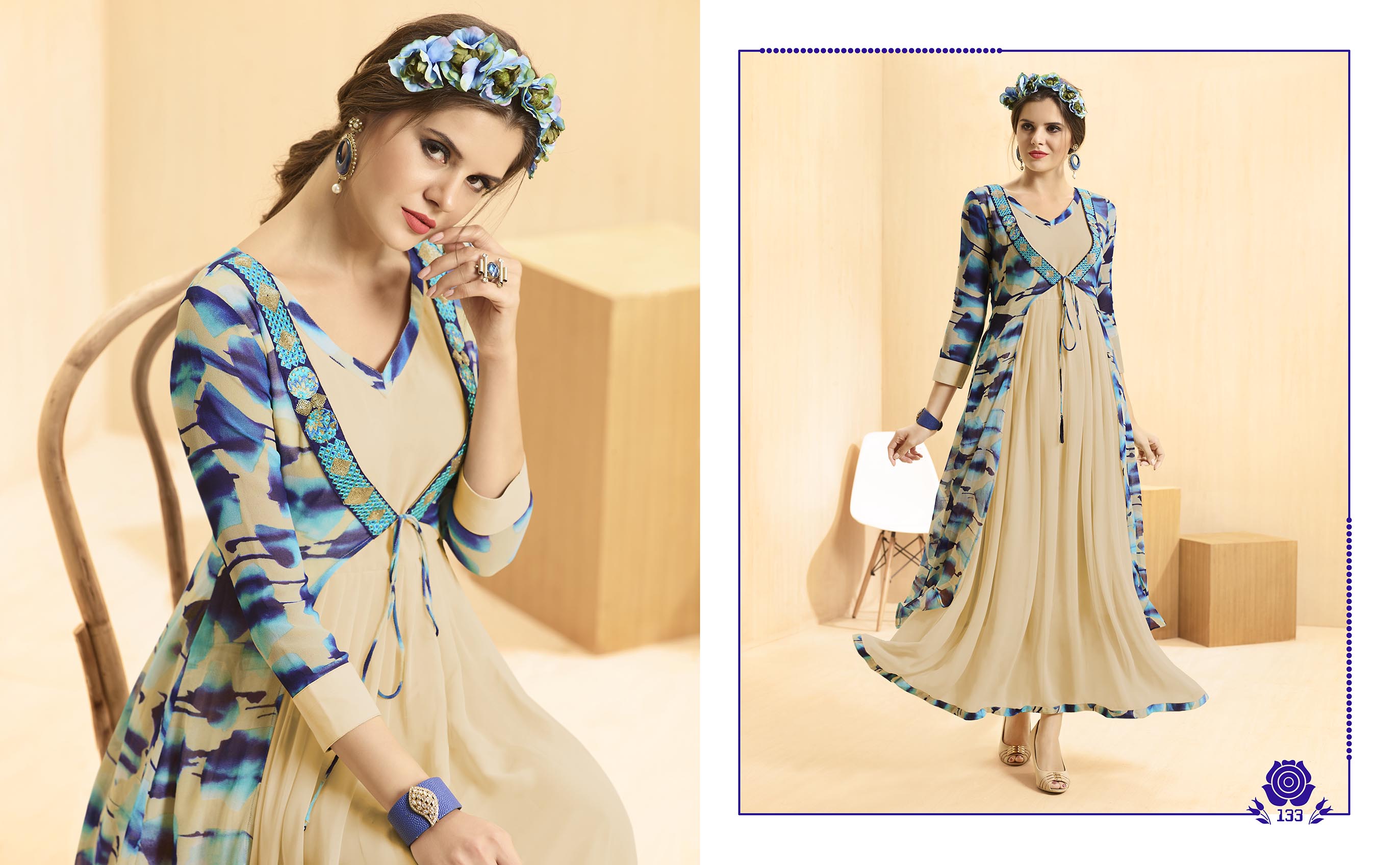 Rangoon Vol-2 By Kajree Fashion 132 To 141 Series Designer Beautiful Stylish Fancy Colorful Party Wear & Ethnic Wear & Ready To Wear Georgette Printed Kurtis At Wholesale Price
