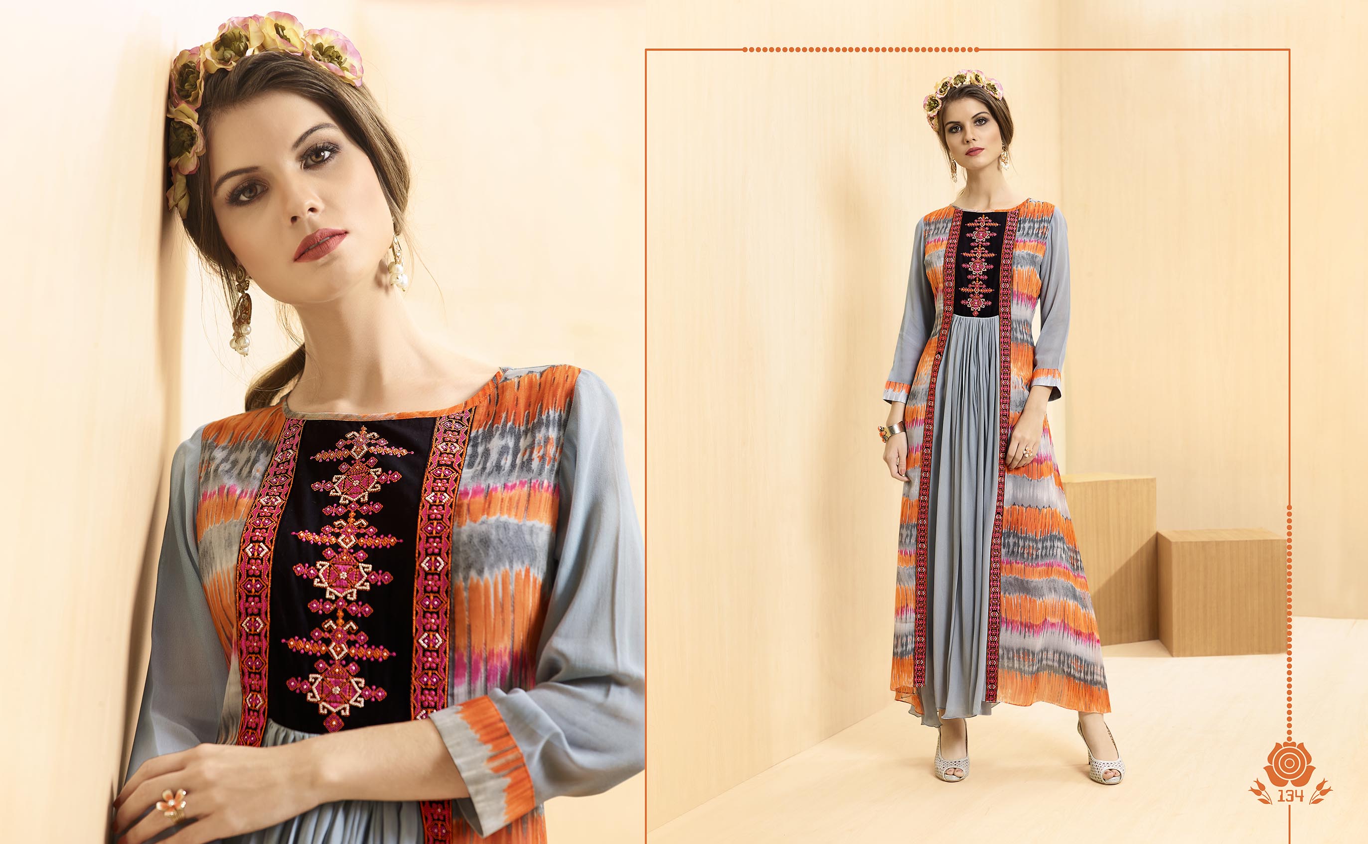 Rangoon Vol-2 By Kajree Fashion 132 To 141 Series Designer Beautiful Stylish Fancy Colorful Party Wear & Ethnic Wear & Ready To Wear Georgette Printed Kurtis At Wholesale Price