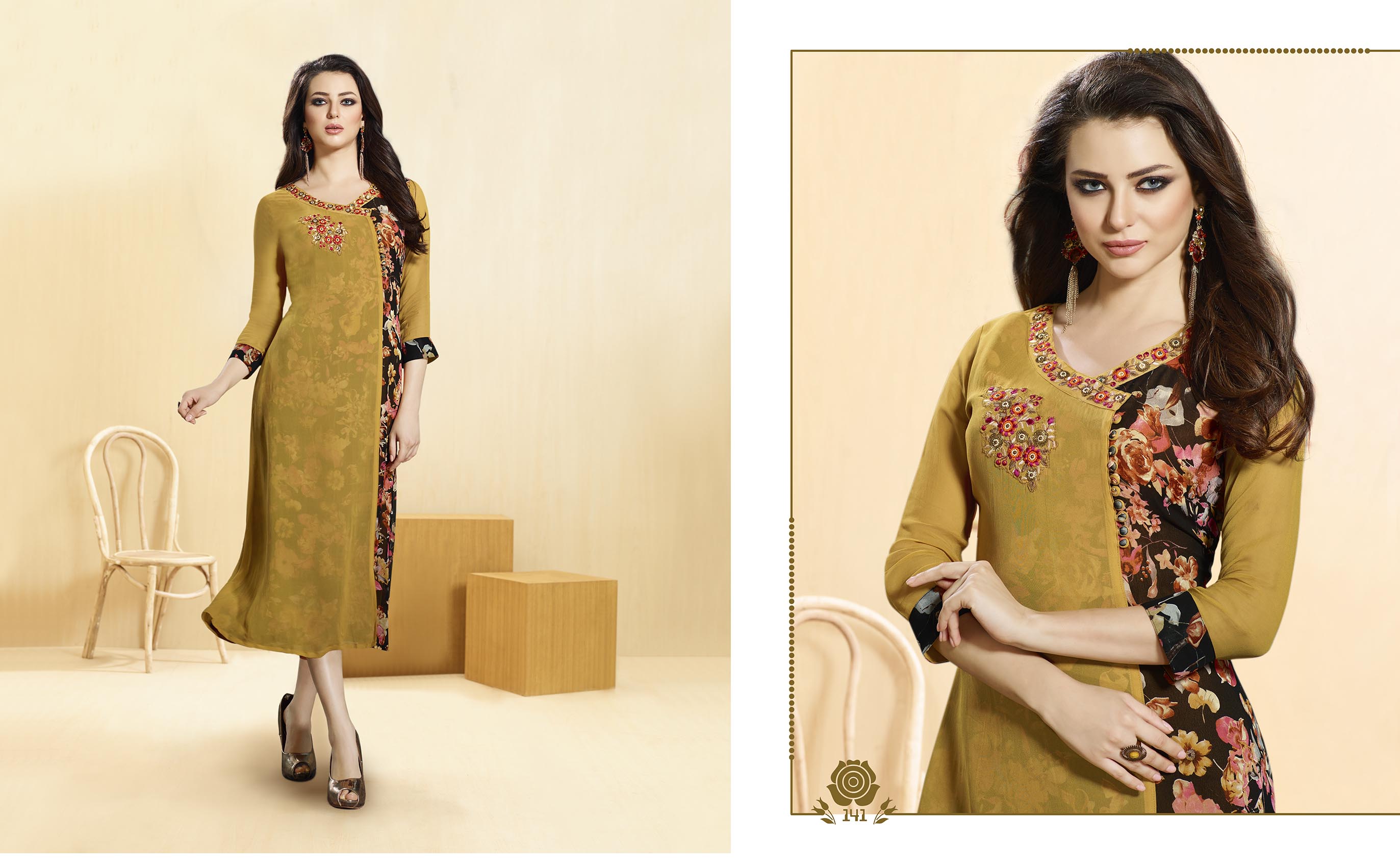 Rangoon Vol-2 By Kajree Fashion 132 To 141 Series Designer Beautiful Stylish Fancy Colorful Party Wear & Ethnic Wear & Ready To Wear Georgette Printed Kurtis At Wholesale Price