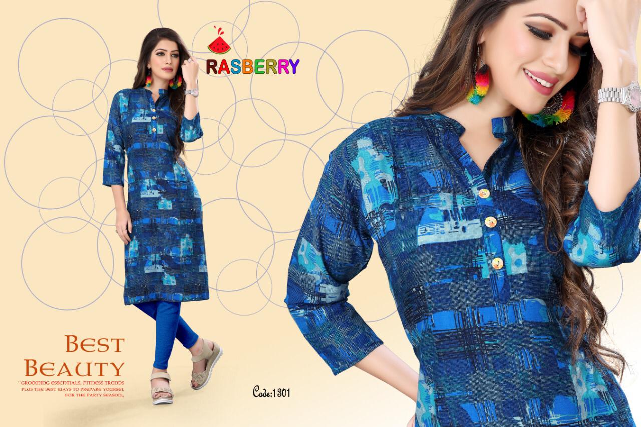 Rasberry By Watermelon 1301 To 1308 Series Beautiful Colorful Stylish Fancy Casual Wear & Ethnic Wear & Ready To Wear Rayon Print Kurtis At Wholesale Price