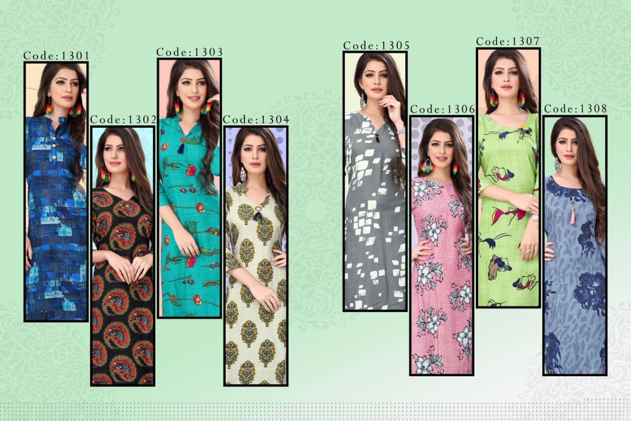 Rasberry By Watermelon 1301 To 1308 Series Beautiful Colorful Stylish Fancy Casual Wear & Ethnic Wear & Ready To Wear Rayon Print Kurtis At Wholesale Price