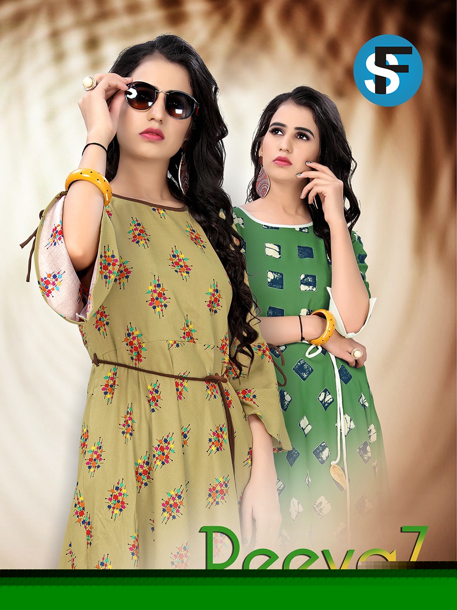 Reevaz By Fs 1001 To 1006 Series Stylish Fancy Beautiful Colorful Casual Wear & Ethnic Wear Heavy Rayon Printed Kurtis At Wholesale Price