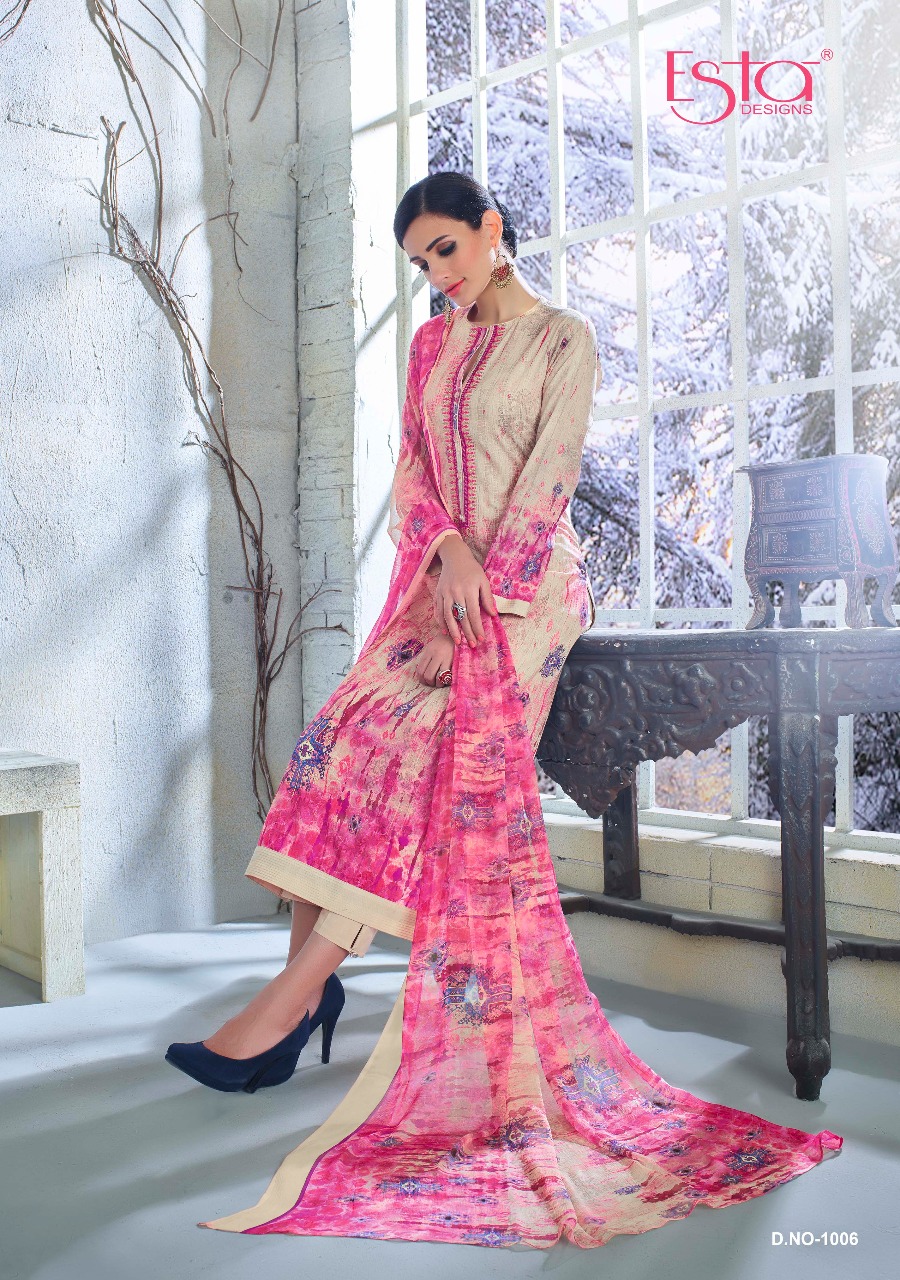 Rose By Esta Design 1001 To 1012 Series Suits Beautiful Stylish Fancy Colorful Designer Party Wear & Ethnic Wear Cotton Cambric Printed With Embroidery Dresses At Wholesale Price