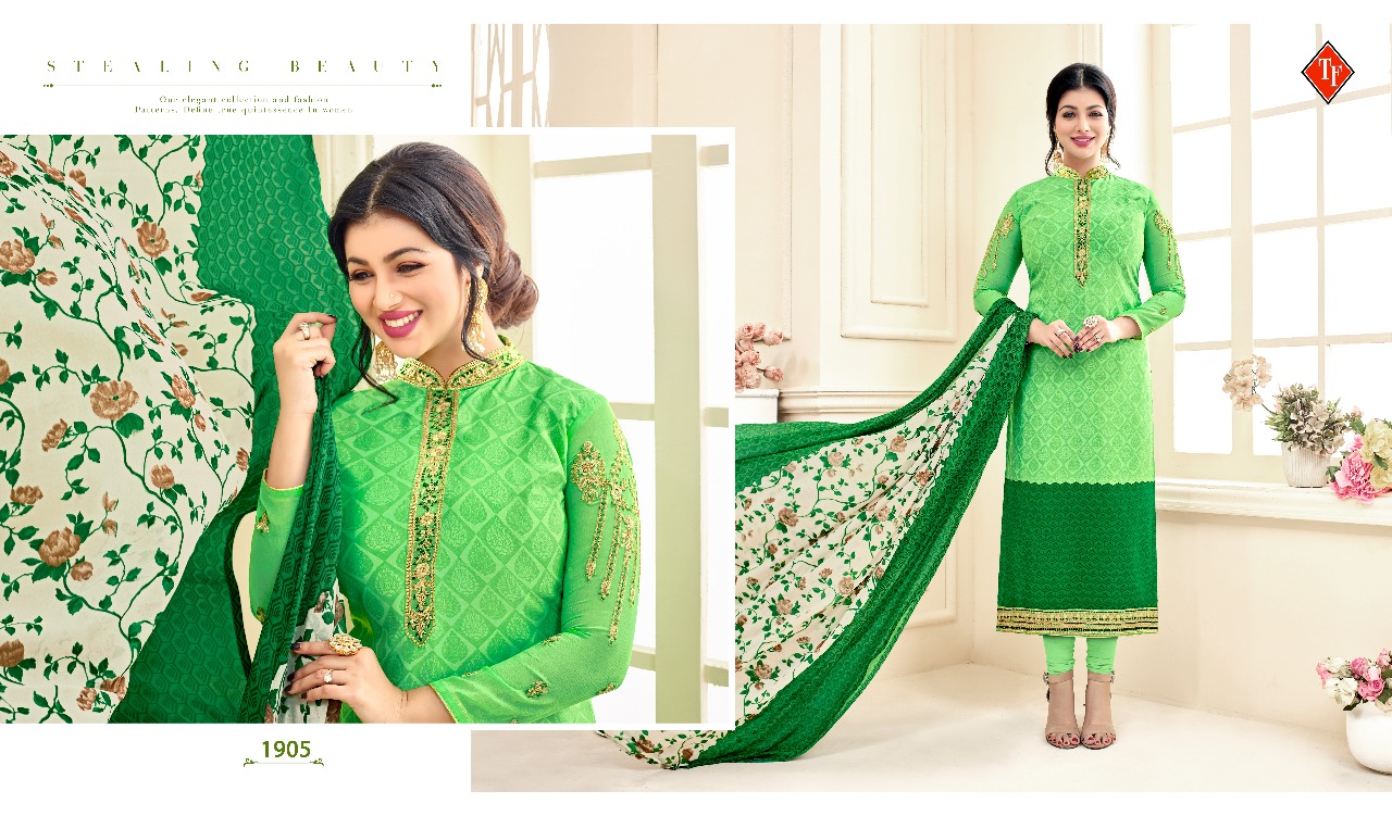 Royal Silk By Tanishk Fashion 1901 To 1908 Series Beautiful Stylish Fancy Colorful Fancy Designer Party Wear & Occasional Wear French Crepe Embroidered Dresses At Wholesale Price