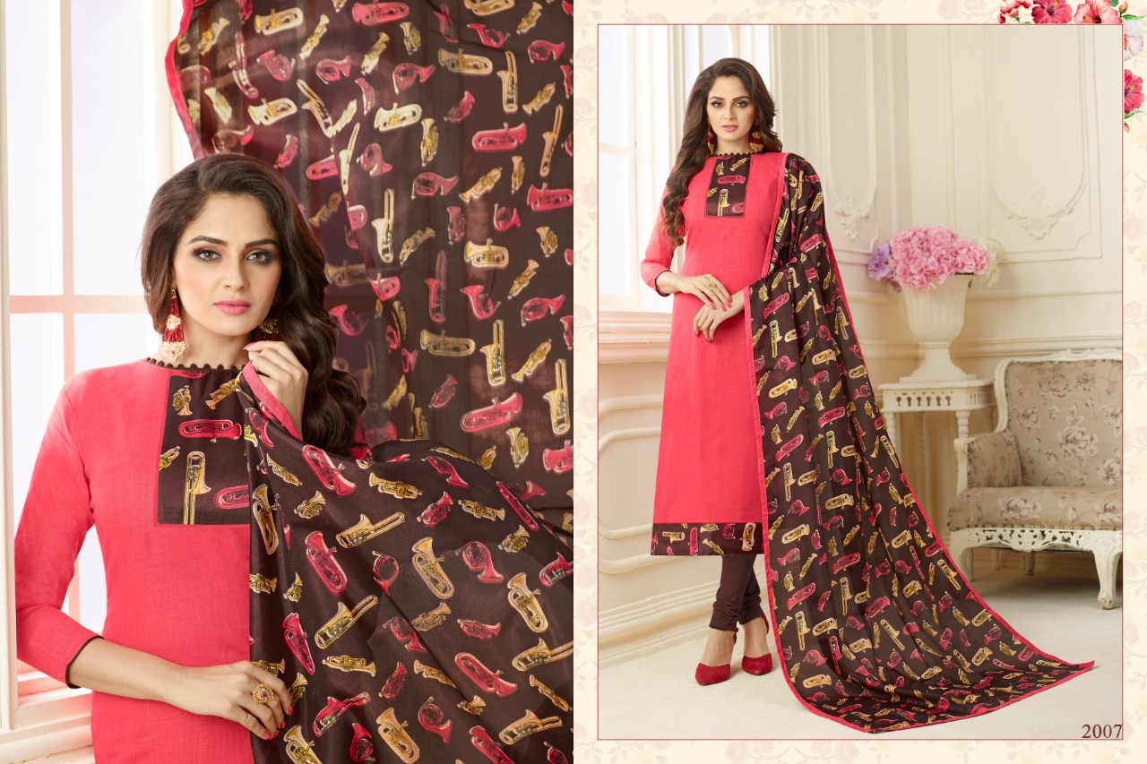 Ruhani Vol-2 By Alpha Textile 2001 To 2012 Series Beautiful Stylish Fancy Colorful Casual Wear & Ethnic Wear Slub Cotton Printed Dresses At Wholesale Price
