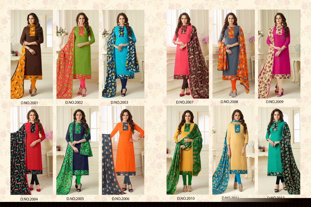 Ruhani Vol-2 By Alpha Textile 2001 To 2012 Series Beautiful Stylish Fancy Colorful Casual Wear & Ethnic Wear Slub Cotton Printed Dresses At Wholesale Price