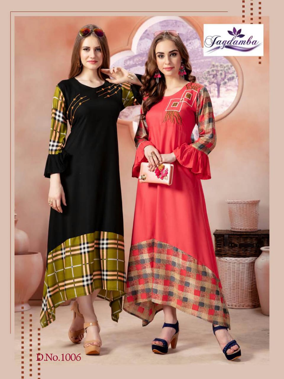 Saffronn By Jagdamba 1001 To 1008 Series Stylish Fancy Beautiful Colorful Casual Wear & Ethnic Wear Rayon Printed Kurtis At Wholesale Price
