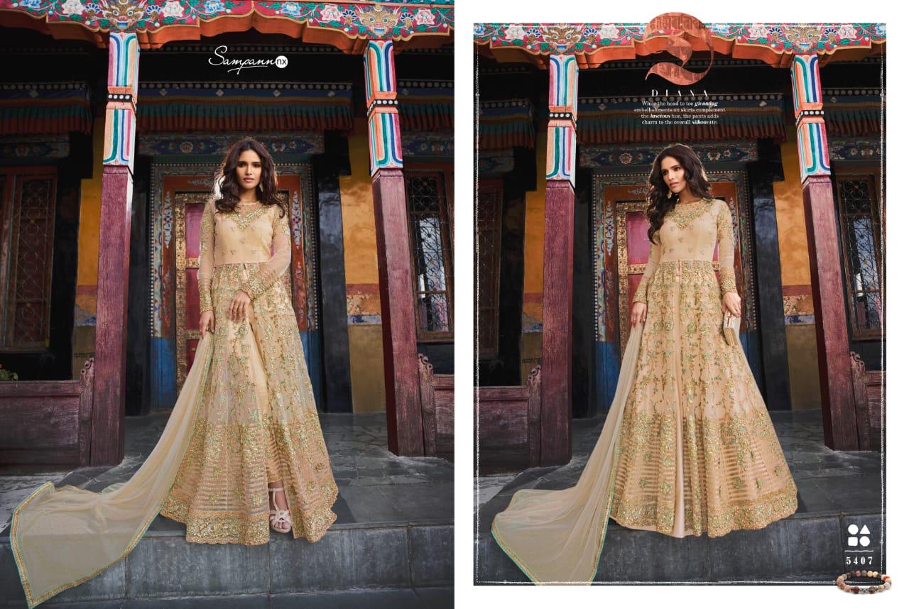 Saga Vol-4 By Sampann Nx 5401 To 5408 Series Anarkali Designer Beautiful Suits Colorful Stylish Fancy Casual Wear & Ethnic Wear Net/tafeta Dresses At Wholesale Price