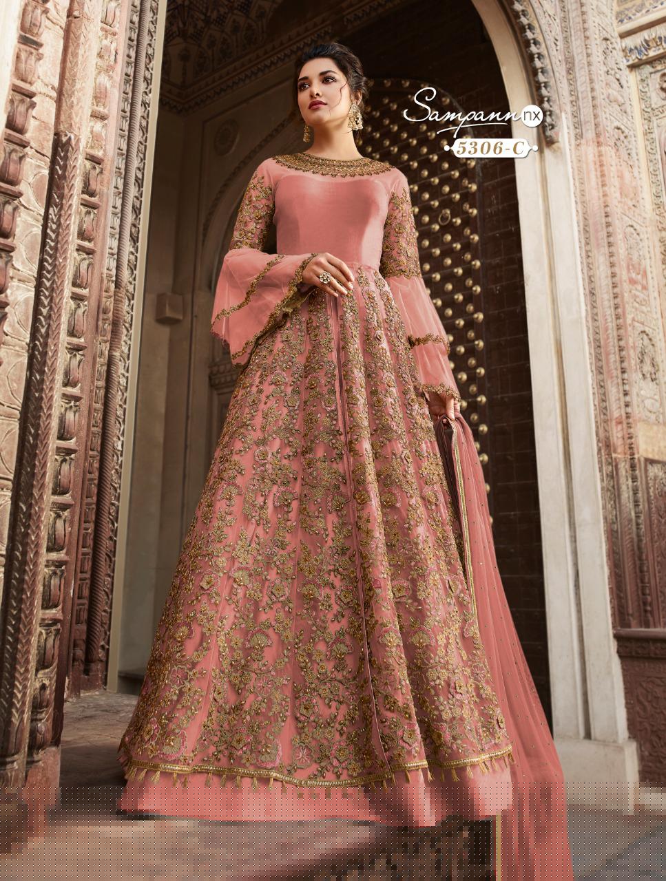 Saga 5306 Colours By Sampann Nx 5306 To 5306-b Series Anarkali Designer Beautiful Suits Colorful Stylish Fancy Casual Wear & Ethnic Wear Net/tafeta Dresses At Wholesale Price