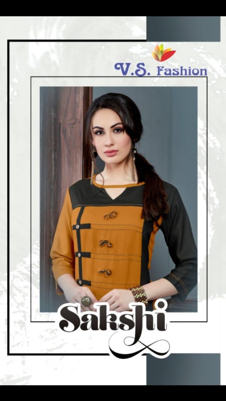 Sakshi Vol-1 By V S Fashions 301 To 306 Series Beautiful Colorful Stylish Fancy Party Wear & Occasional Wear & Ready To Wear Rayon Printed Kurtis At Wholesale Price