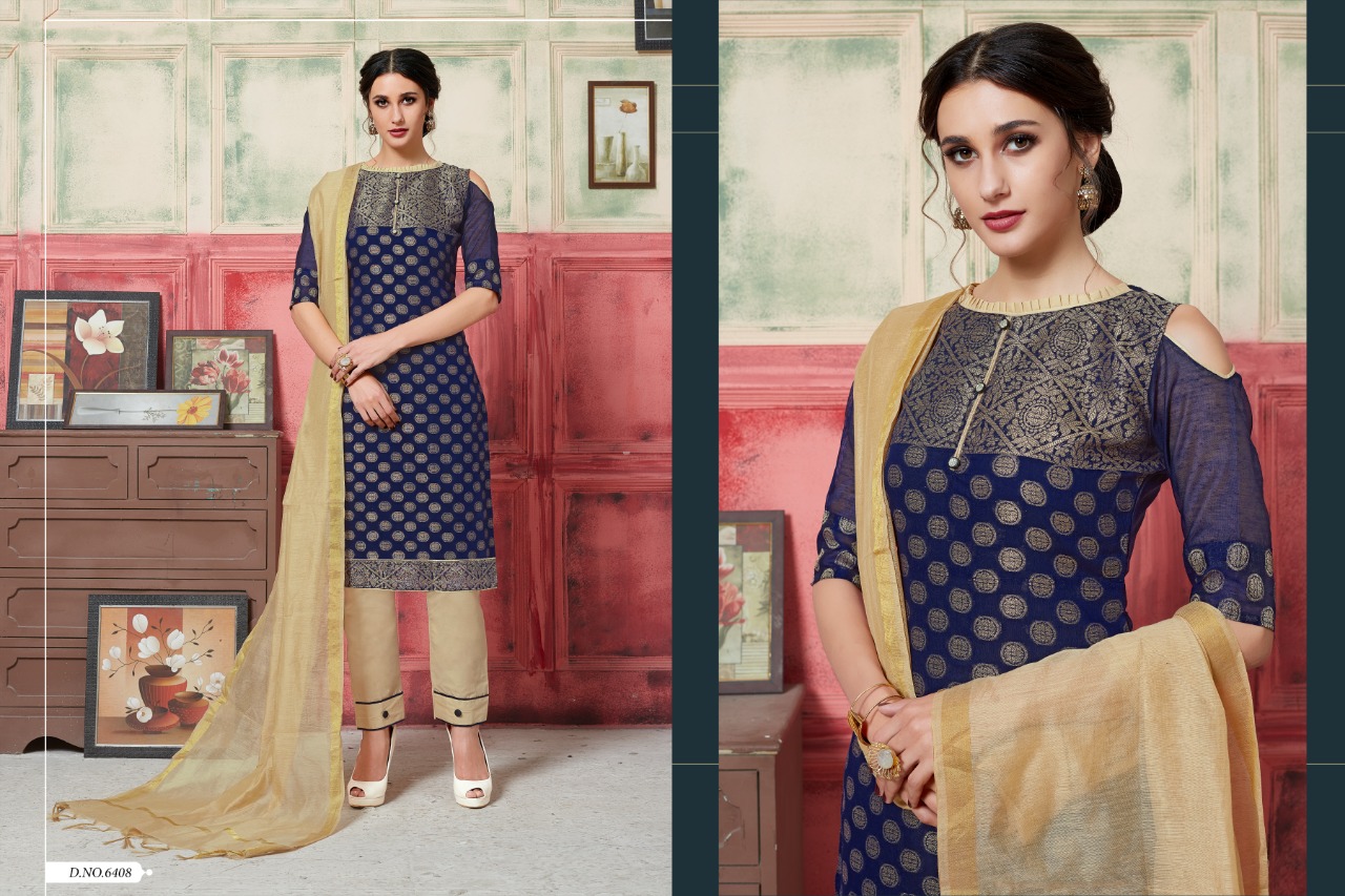 Sanofi By Micro Designer 6401 To 6408 Series Designer Collection Beautiful Stylish Fancy Colorful Party Wear & Occasional Wear Fancy Jacquard Dresses At Wholesale Price