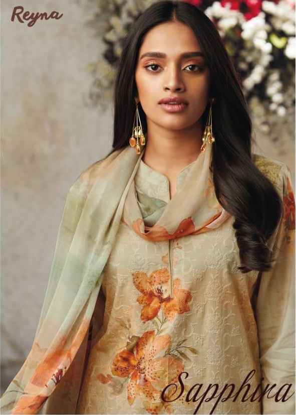 Sapphira By Reyna Fabric 361 To 367 Series Indian Traditional Wear Collection Beautiful Stylish Fancy Colorful Party Wear & Occasional Wear Lawn Cotton  With Embroidery And Digital Rpint Dress At Wholesale Price