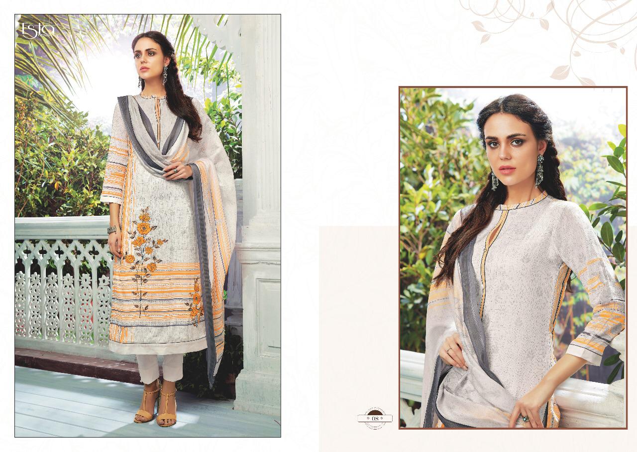 Sarah By Esta Designs 01 To 12 Series Designer Suits Beautiful Stylish Fancy Colorful Party Wear & Occasional Wear Digital Printed Cotton Cambric With Shiffli Embroidery Dresses At Wholesale Price