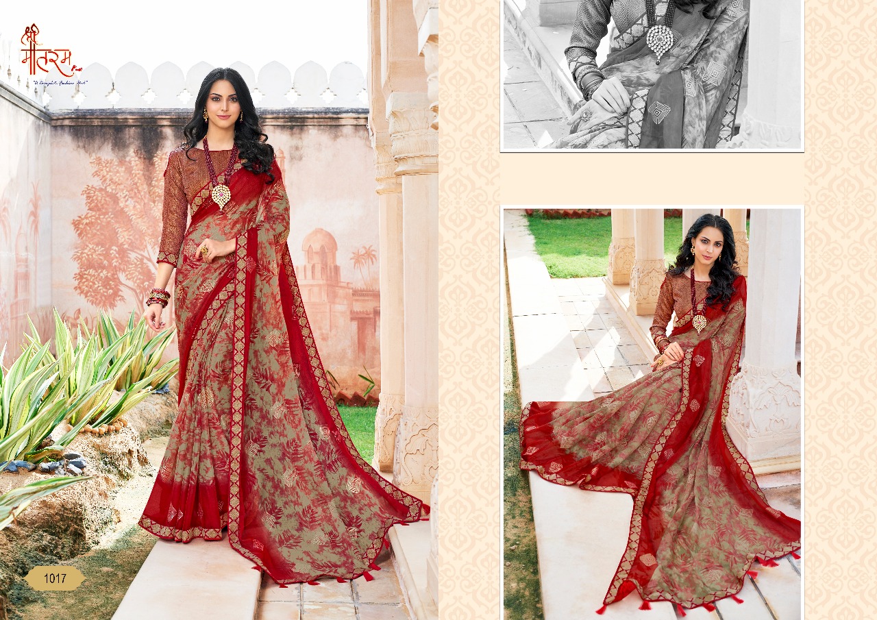 Saundarya Vol-2 By Vande Matram Designer Beautiful Indian Traditional Wear Colorful Fancy Party Wear & Occasional Wear Pure Chiffon Sarees At Wholesale Price