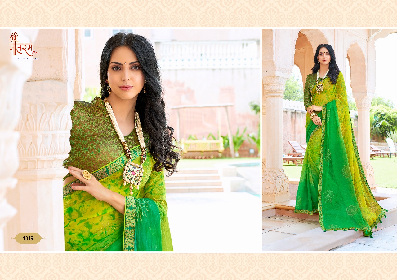 Saundarya Vol-2 By Vande Matram Designer Beautiful Indian Traditional Wear Colorful Fancy Party Wear & Occasional Wear Pure Chiffon Sarees At Wholesale Price