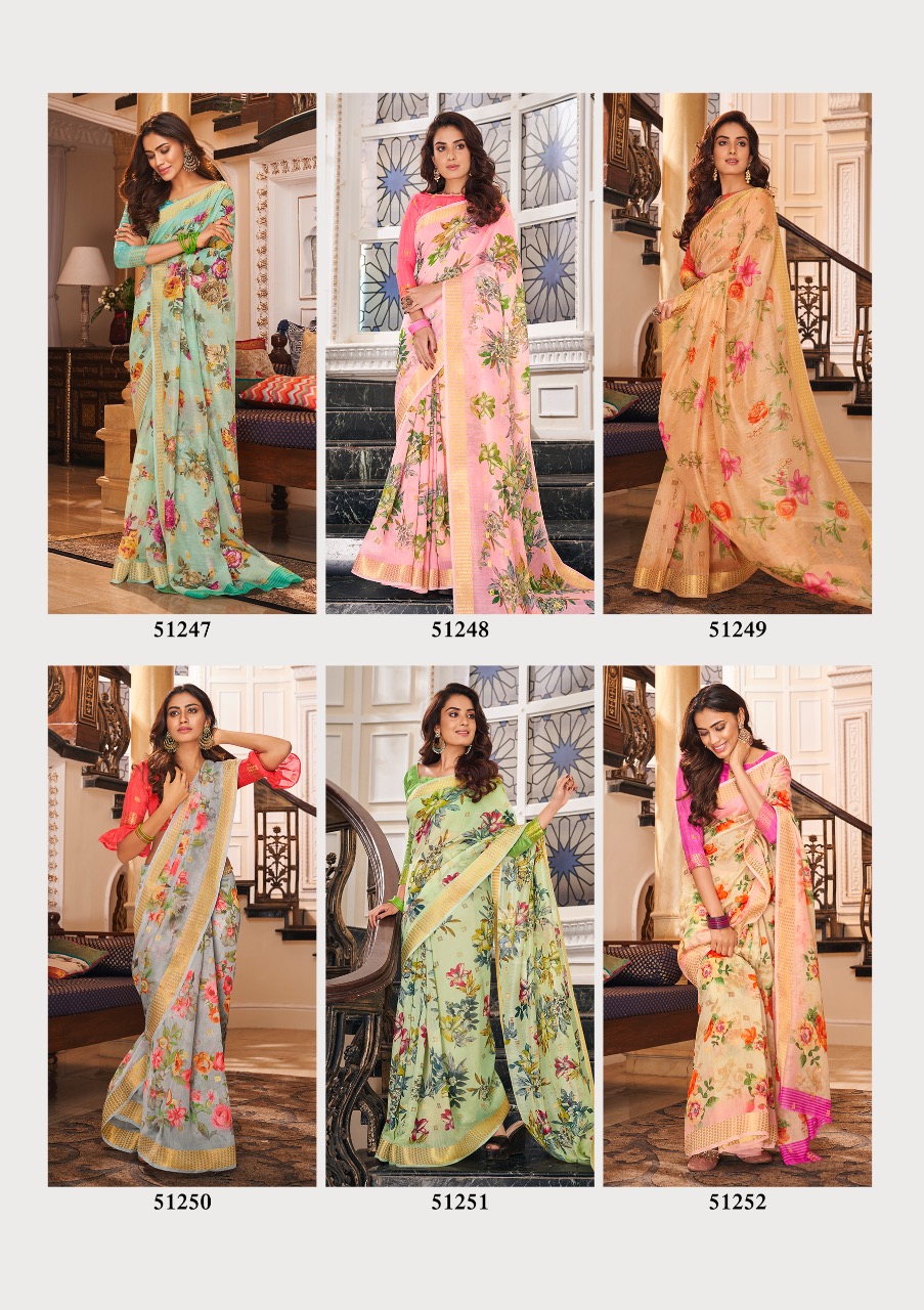 Senorita Cotton By Shangrila 51241 To 51252 Series Indian Traditional Wear Collection Beautiful Stylish Fancy Colorful Party Wear & Occasional Wear Jacquard Digital Printed Sarees At Wholesale Price