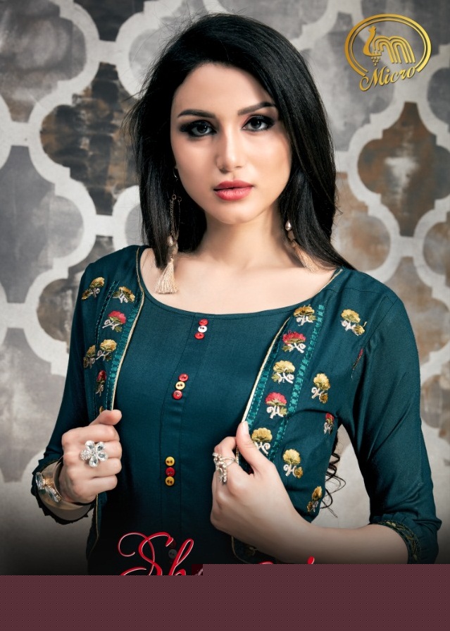 Shangar By Micro Designer 7501 To 7508 Series Stylish Fancy Beautiful Colorful Casual Wear & Ethnic Wear Namo Slub With Fancy Embroidery Kurtis At Wholesale Price