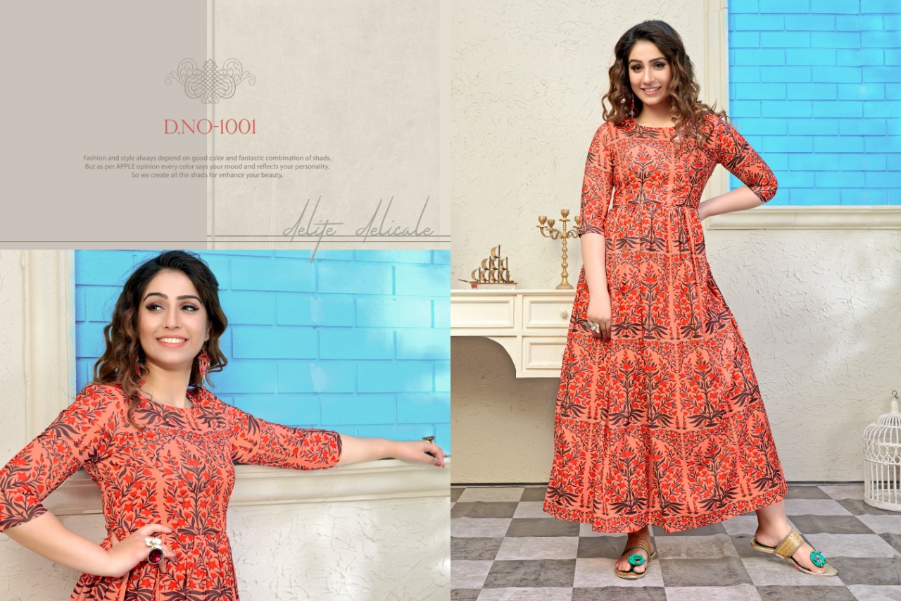 Shayka Vol-1 By Tejavee 1001 To 1006 Series Beautiful Stylish Fancy Colorful Casual Wear & Ethnic Wear & Ready To Wear Heavy Muslin Digital Printed Gowns At Wholesale Price
