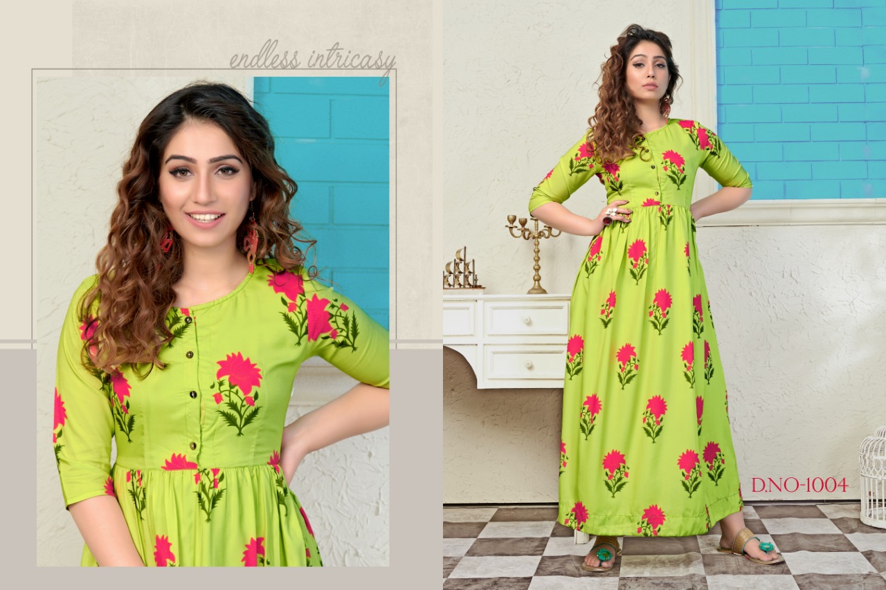 Shayka Vol-1 By Tejavee 1001 To 1006 Series Beautiful Stylish Fancy Colorful Casual Wear & Ethnic Wear & Ready To Wear Heavy Muslin Digital Printed Gowns At Wholesale Price