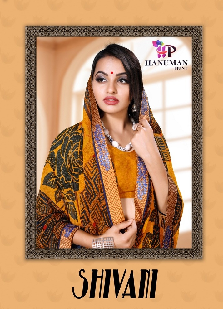 Shivani By Hanuman Prints 1001 To 1008 Series Indian Traditional Wear Collection Beautiful Stylish Fancy Colorful Party Wear & Occasional Wear Pure Weightless Printed Sarees At Wholesale Price