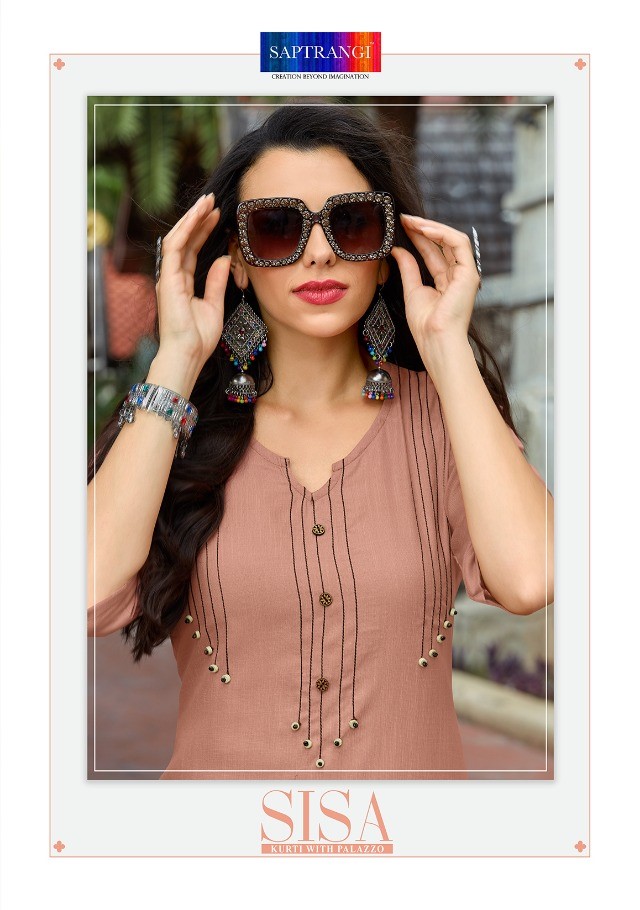 Sisa By Saptrangi 701 To 707 Series Beautiful Stylish Fancy Colorful Casual Wear & Ethnic Wear & Ready To Wear Coton Kurtis With Palazzo At Wholesale Price
