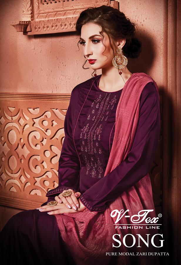 Song By V-tex 9 To 15 Series Beautiful Suits Colorful Stylish Fancy Casual Wear & Ethnic Wear Modal Satin With Embroidery Dresses At Wholesale Price