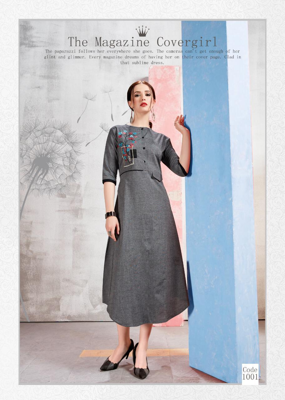 Sparsh Vol-2 By Aayush Fashion 1001 To 1006 Series Stylish Fancy Beautiful Colorful Casual Wear & Ethnic Wear Cotton Embroidery Kurtis At Wholesale Price