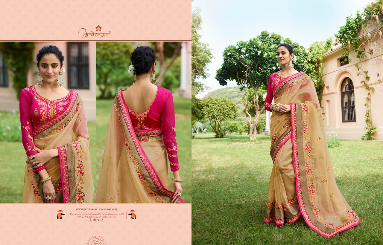 Srushti Vol-1 By Ardhangini 4111 To 4118 Series Indian Traditional Wear Collection Beautiful Stylish Fancy Colorful Party Wear & Occasional Wear Crepe/ Silk/ Nylon/ Tissue Sarees At Wholesale Price