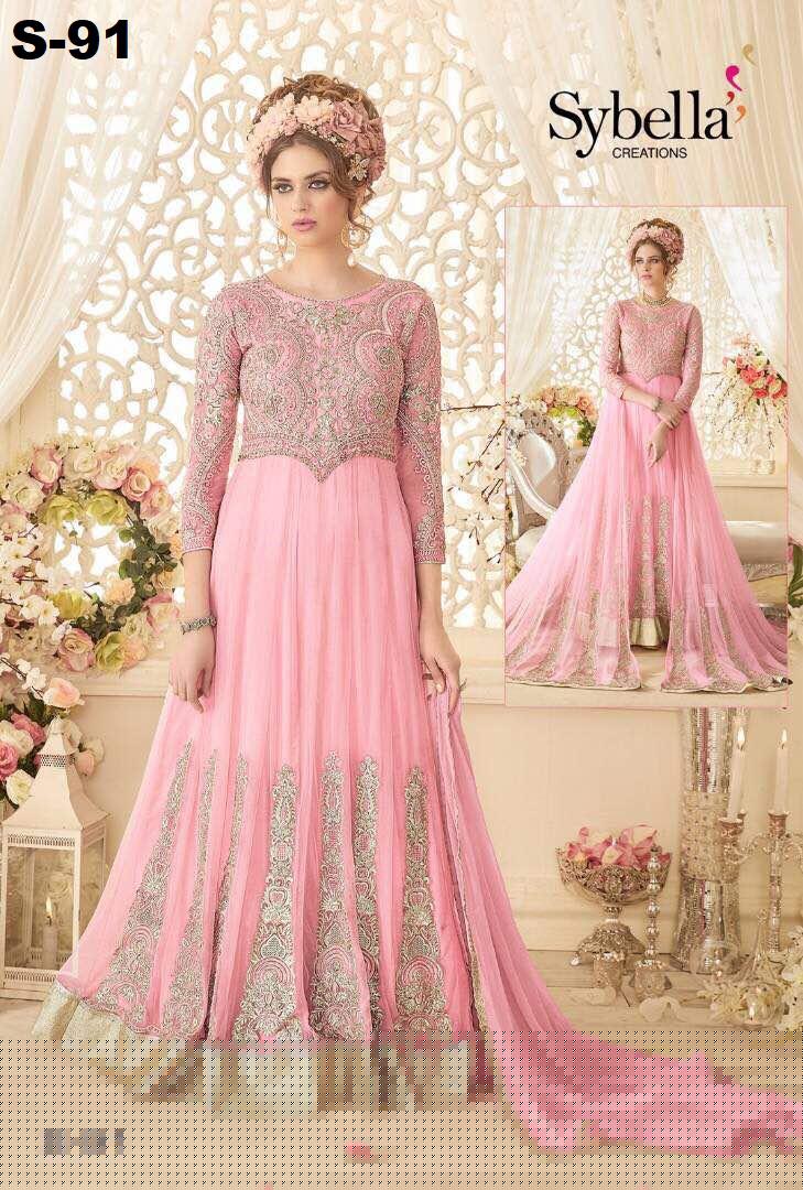 Sybella S-91 Series Nx By Sybella Creations Designer Beautiful Wedding Collection Occasional Wear & Party Wear Heavy Net Embroidered Dresses At Wholesale Price
