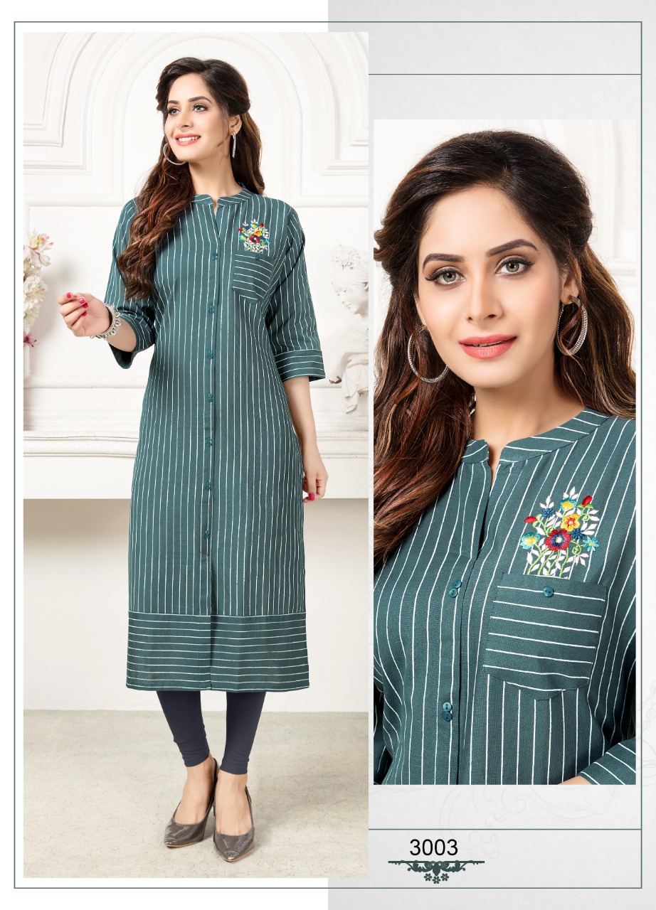 Symphony Vol-3 By Stree Fashion 3001 To 3006 Series Beautiful Colorful Stylish Fancy Casual Wear & Ethnic Wear & Ready To Wear Heavy Cotton Flex Khadi Printed Kurtis At Wholesale Price