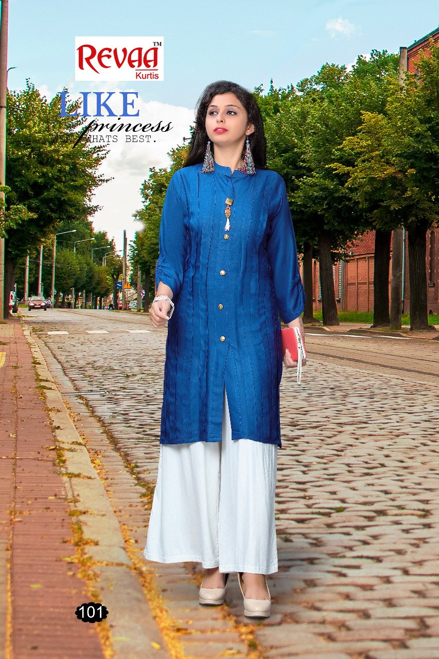 Tik Tok By Revaa 101 To 106 Series Beautiful Colorful Stylish Fancy Casual Wear & Ethnic Wear & Ready To Wear Heavy Rayon Kurtis With Palazzo At Wholesale Price