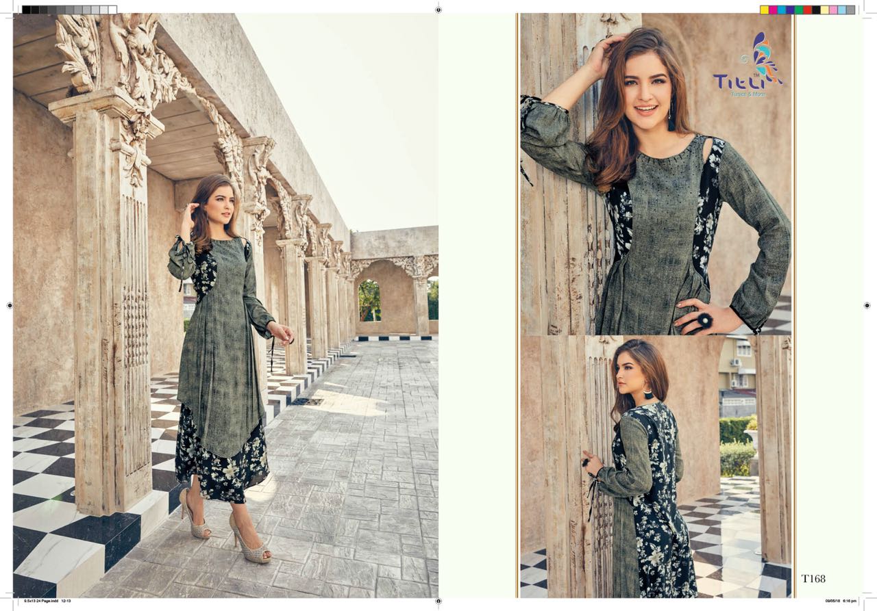 Two Tone By Titli 166 To 173 Series Designer Beautiful Stylish Fancy Colorful Casual Wear & Ethnic Wear Collection Two Tone & Rayon Printed Kurtis At Wholesale Price
