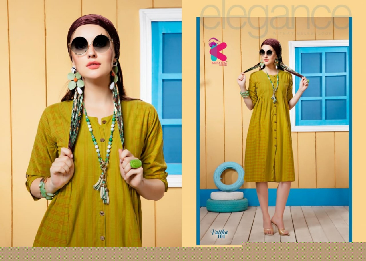 Vatika By Kersom 101 To 110 Series Beautiful Stylish Fancy Colorful Casual Wear & Ethnic Wear & Ready To Wear Heavy Cotton Lining Kurtis At Wholesale Price