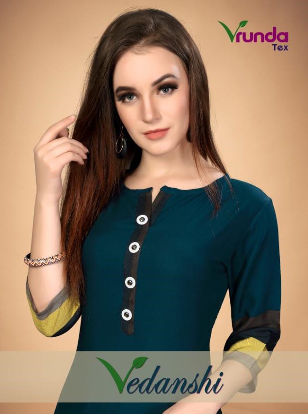 Vedanshi By Vrunda Tex 1111 To 1115 Series Designer Beautiful Stylish Fancy Colorful Party Wear & Ethnic Wear & Ready To Wear Rayon Digital Printed Kurtis With Bottom At Wholesale Price