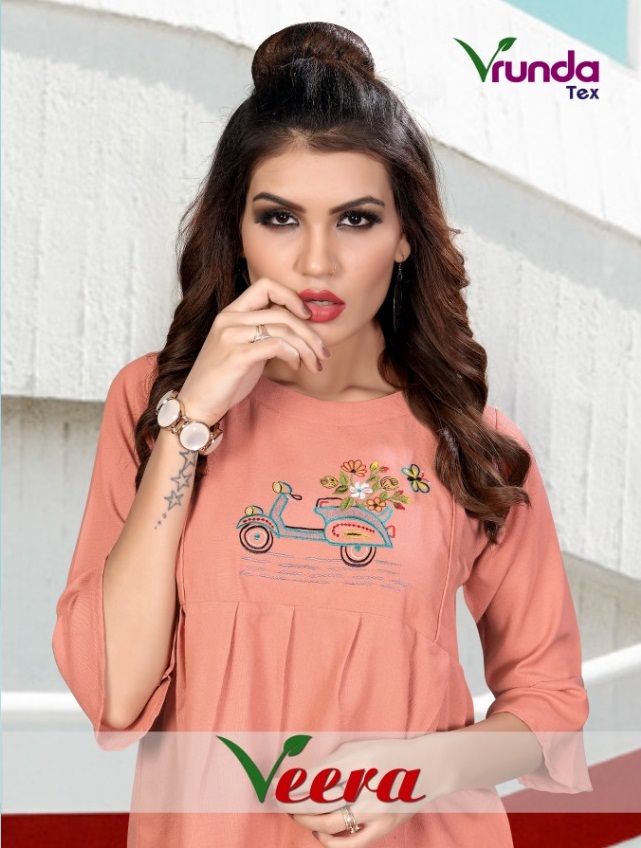 Veera By Vrunda Tex 1121 To 1126 Series Indian Traditional Wear Collection Beautiful Stylish Fancy Colorful Party Wear & Occasional Wear Cotton Kurtis At Wholesale Price