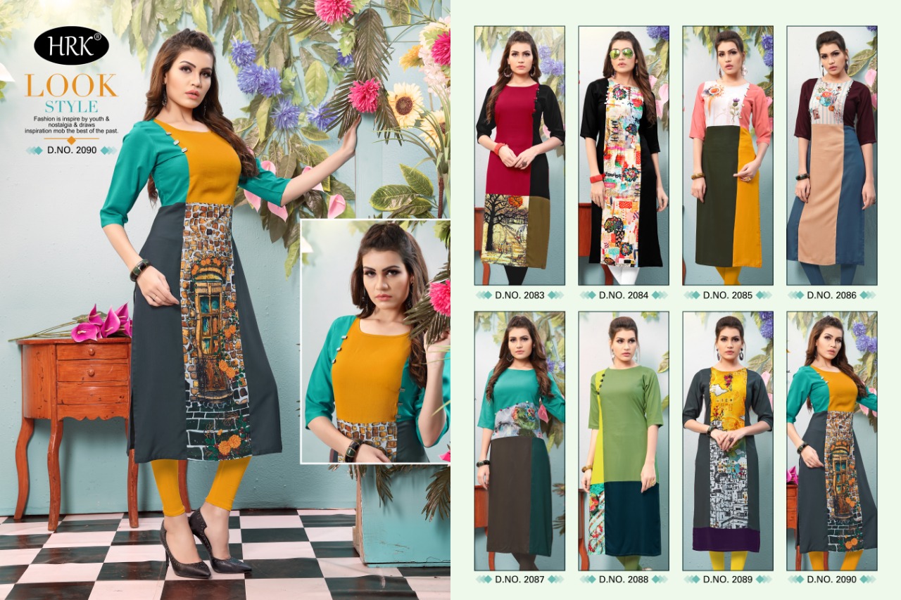 Walnut Vol-2 By Hrk 2083 To 2090 Series Beautiful Colorful Stylish Fancy Casual Wear & Ethnic Wear & Ready To Wear Rayon Printed Kurtis At Wholesale Price
