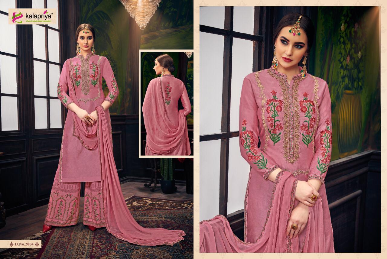 Wedding Diva Nx By Kalapriya 2001 To 004 Series Designer Festive Suits Collection Beautiful Stylish Fancy Colorful Party Wear & Occasional Wear Pure Upada Silk Embroidered Dresses At Wholesale Price