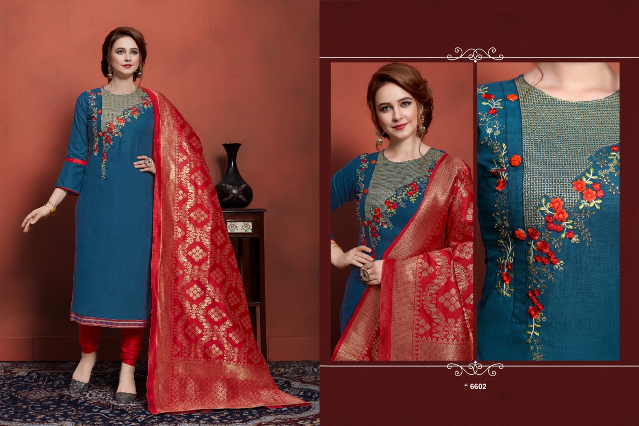 Wonder By Micro Designer 6601 To 6606 Series Beautiful Winter Collection Suits Stylish Fancy Colorful Casual Wear & Ethnic Wear Heavy Cotton Slub With Embroidery Dresses At Wholesale Price