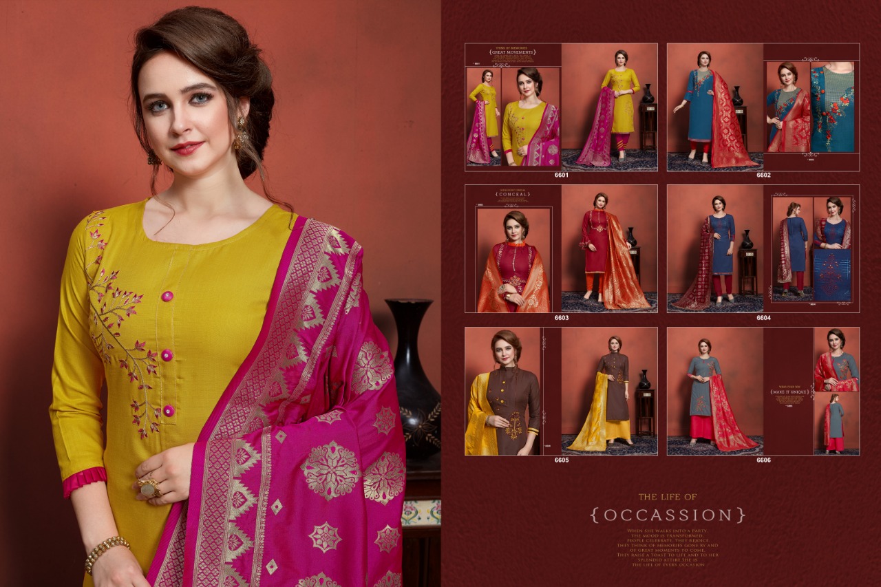 Wonder By Micro Designer 6601 To 6606 Series Beautiful Winter Collection Suits Stylish Fancy Colorful Casual Wear & Ethnic Wear Heavy Cotton Slub With Embroidery Dresses At Wholesale Price
