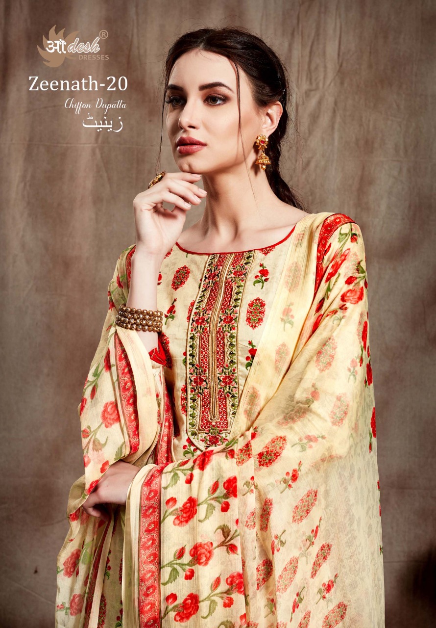 Zeenath Vol-20 By Aadesh Dresses  20001 To 20010 Series Designer Sharara Suits Collection Beautiful Stylish Fancy Colorful Party Wear & Occasional Wear Cotton With Embroidery Dresses At Wholesale Price